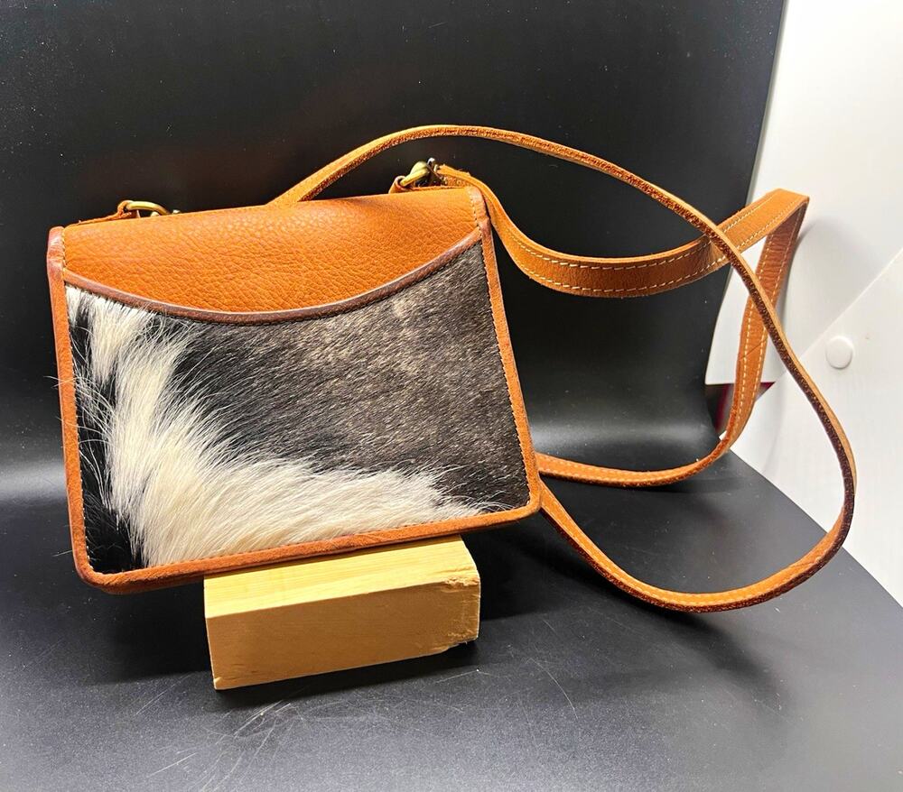 Myra Bag Cheering Small Crossbody Bag, genuine leather and hair-on cowhide